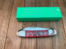 Hen and Rooster Red Jigged Bone Canoe Solingen Germany Bertram Cutlery Hen and Rooster Red Jigged Bone Canoe Solingen Germany Bertram Cutlery