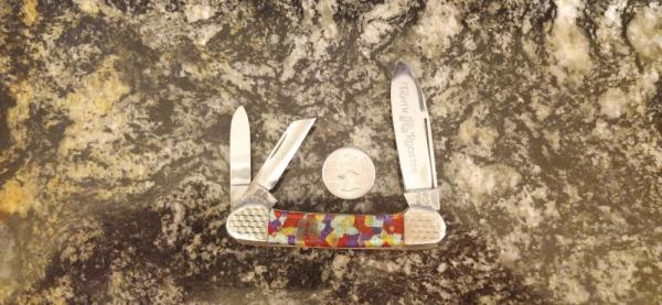 Fight'n Rooster Frank Buster Cutlery Germany 3 Blade Canoe Knife - Christmas Tree