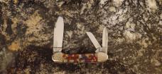 Fight'n Rooster Frank Buster Cutlery Germany 3 Blade Canoe Knife - Christmas Tree