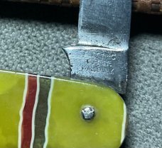 Vintage Unique ELECTRIC CUT CO WALDEN Equal End Pen Pocket Knife c.1909-1920 Striped Celluloid Vintage Unique ELECTRIC CUT CO WALDEN Equal End Pen Pocket Knife c.1909-1920 Striped Celluloid