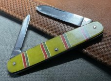 Vintage Unique ELECTRIC CUT CO WALDEN Equal End Pen Pocket Knife c.1909-1920 Striped Celluloid Vintage Unique ELECTRIC CUT CO WALDEN Equal End Pen Pocket Knife c.1909-1920 Striped Celluloid