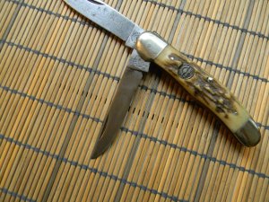 VINTAGE GERMAN EYE BRAND COPPERHEAD STAG KNIFE