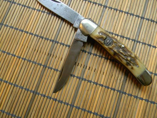 VINTAGE GERMAN EYE BRAND COPPERHEAD STAG KNIFE VINTAGE GERMAN EYE BRAND COPPERHEAD STAG KNIFE