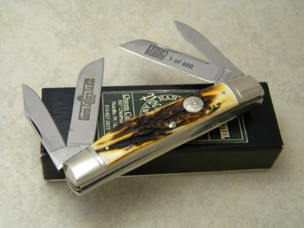 Queen Cutlery Co. Titusville PA #32 Joe Pardue 1 of 400 Bone Congress Knife in Box Queen Cutlery Co. Titusville PA #32 Joe Pardue 1 of 400 Bone Congress Knife in Box