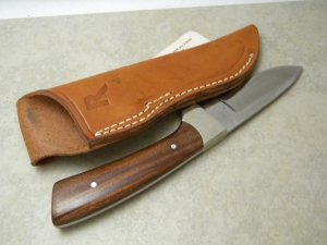 Rigid USA (Made by Camillus) Hardwood Fixed Blade Sheath Knife 