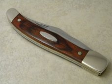 Western Coleman USA W062 Wood 2 Blade Folding Hunter Knife in Box w/Sheath 1985