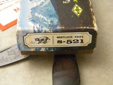 Western USA S-521 Wood Bobcat Westlock Knife in Box 1980