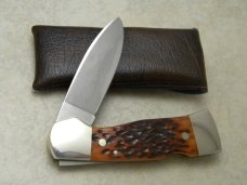 Western USA S-523 Bone Stallion Westlock Knife in Pouch 1981