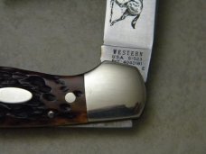 Western USA S-523 Bone Stallion Westlock Knife in Pouch 1981