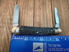 Vintage Henckels Model 1728 Half Whittler Black Jigged Bone Solingen Germany Vintage Henckels Model 1728 Half Whittler Black Jigged Bone Solingen Germany