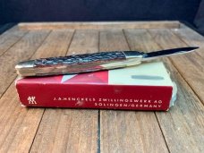 Vintage Henckels Model 1728 Half Whittler Black Jigged Bone Solingen Germany Vintage Henckels Model 1728 Half Whittler Black Jigged Bone Solingen Germany