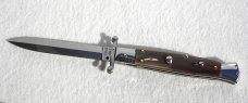 NOS 1980's ITALIAN STILETTO 9" GENUINE BRAZILIAN HORN SWING GUARD LOCK BACK 