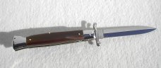 NOS 1980's ITALIAN STILETTO 9" GENUINE BRAZILIAN HORN SWING GUARD LOCK BACK 