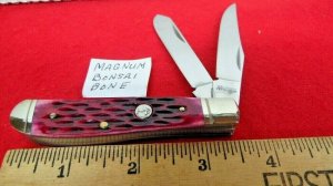 MAGNUM BONSAI TREE BRAND DIVISION OF BOKER RED JIGGED BONE MINI TRAPPER UNUSED