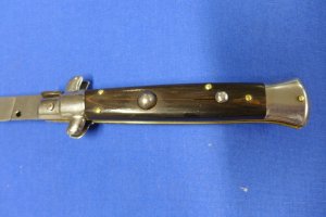 Vintage STILETTO ITALY STAINLESS Switchblade 8-3/4" Knife Swivel Bolster - Renzo Beltrane?
