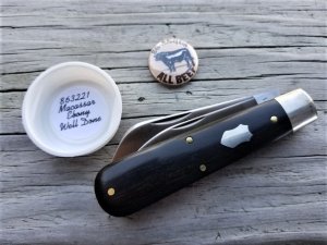 GREAT EASTERN TIDIOUTE CUTLERY USA #86 MACASSAR EBONY ANGUS JACK KNIFE NIT 
