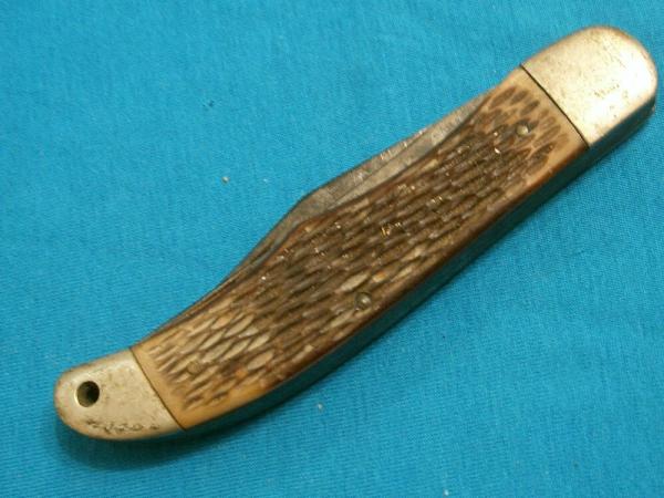 VINTAGE SCHRADE WALDEN 225H USA FOLDING HUNTER HUNTING SKINNING SURVIVAL POCKET KNIFE KNIVES OLD