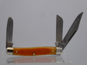 Schrade Old Timer 8OT Senior Stockman with Smooth Autumn Gold Bone Handles
