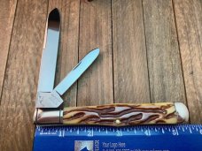 Schatt and Morgan Slim English Jack Coke Bottle With Carmel Worm Groove Bone ATS-34 Blades Schatt and Morgan Slim English Jack Coke Bottle With Carmel Worm Groove Bone ATS-34 Blades