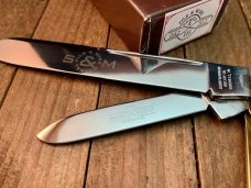 Schatt and Morgan Slim English Jack Coke Bottle With Carmel Worm Groove Bone ATS-34 Blades Schatt and Morgan Slim English Jack Coke Bottle With Carmel Worm Groove Bone ATS-34 Blades