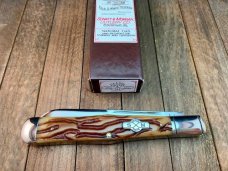Schatt and Morgan Slim English Jack Coke Bottle With Carmel Worm Groove Bone ATS-34 Blades Schatt and Morgan Slim English Jack Coke Bottle With Carmel Worm Groove Bone ATS-34 Blades