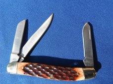 NOS/NIB Pine Knot Brand Stockman Pocket Knife Brown Jigged Bone. New in Box NOS/NIB Pine Knot Brand Stockman Pocket Knife Brown Jigged Bone. New in Box
