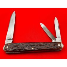 Vintage REMINGTON UMC MADE IN U.S.A. 3-Blade Splitback Whittler Pocket Knife c.1924-1933 Jigged Bone Vintage REMINGTON UMC MADE IN U.S.A. 3-Blade Splitback Whittler Pocket Knife c.1924-1933 Jigged Bone