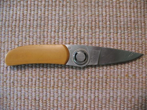 GERBER PAUL FOLDING KNIFE MODEL 2PM YELLOW MICARTA CLASSIC ORIGINAL 1ST ISSUE GERBER PAUL FOLDING KNIFE MODEL 2PM YELLOW MICARTA CLASSIC ORIGINAL 1ST ISSUE