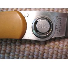 GERBER PAUL FOLDING KNIFE MODEL 2PM YELLOW MICARTA CLASSIC ORIGINAL 1ST ISSUE GERBER PAUL FOLDING KNIFE MODEL 2PM YELLOW MICARTA CLASSIC ORIGINAL 1ST ISSUE