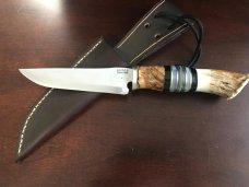 Third Scagel in a series, 5” blade, crown stag handle, includes hand fit sheath USA maker Third Scagel in a series, 5” blade, crown stag handle, includes hand fit sheath USA maker