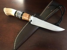 Third Scagel in a series, 5” blade, crown stag handle, includes hand fit sheath USA maker Third Scagel in a series, 5” blade, crown stag handle, includes hand fit sheath USA maker