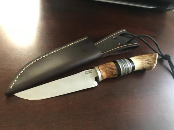 Third Scagel in a series, 5” blade, crown stag handle, includes hand fit sheath USA maker Third Scagel in a series, 5” blade, crown stag handle, includes hand fit sheath USA maker