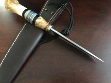 Third Scagel in a series, 5” blade, crown stag handle, includes hand fit sheath USA maker Third Scagel in a series, 5” blade, crown stag handle, includes hand fit sheath USA maker