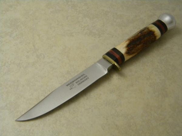 Weidmannsheil Solingen Germany Genuine Stag Fixed Blade Knife 
