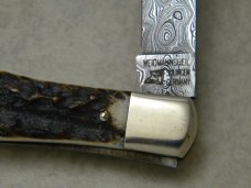 Weidmannsheil Solingen Germany Genuine Stag Damascus Lockback Knife NIB