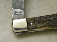 Weidmannsheil Solingen Germany Genuine Stag Damascus Lockback Knife NIB