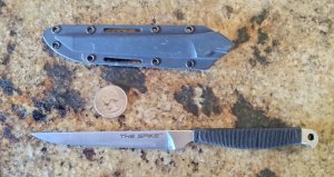 Cold Steel Spike Knife with Durable Sheath and Cord Wrapped Handle