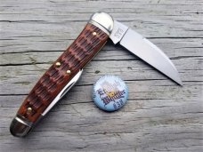Great Eastern Northfield #38 Burnt Orange Bone English Whittler Knife 380321 GEC