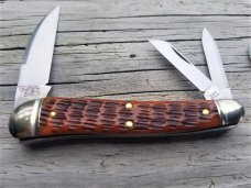 Great Eastern Northfield #38 Burnt Orange Bone English Whittler Knife 380321 GEC