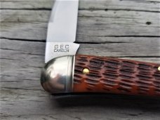 Great Eastern Northfield #38 Burnt Orange Bone English Whittler Knife 380321 GEC