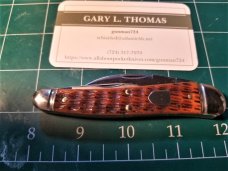 Great Eastern Northfield #38 Burnt Orange Bone English Whittler Knife 380321 GEC