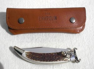 NEW A.G.A. CAMPOLIN GENUINE STAG LEVER LOCK SHELL PULLER NICKEL SILVER BOLSTERS ONLY 300 MADE