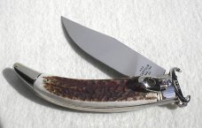 NEW A.G.A. CAMPOLIN GENUINE STAG LEVER LOCK SHELL PULLER NICKEL SILVER BOLSTERS ONLY 300 MADE