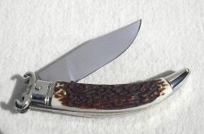 NEW A.G.A. CAMPOLIN GENUINE STAG LEVER LOCK SHELL PULLER NICKEL SILVER BOLSTERS ONLY 300 MADE