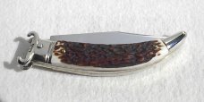 NEW A.G.A. CAMPOLIN GENUINE STAG LEVER LOCK SHELL PULLER NICKEL SILVER BOLSTERS ONLY 300 MADE