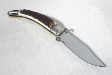 NEW A.G.A. CAMPOLIN GENUINE STAG LEVER LOCK SHELL PULLER NICKEL SILVER BOLSTERS ONLY 300 MADE