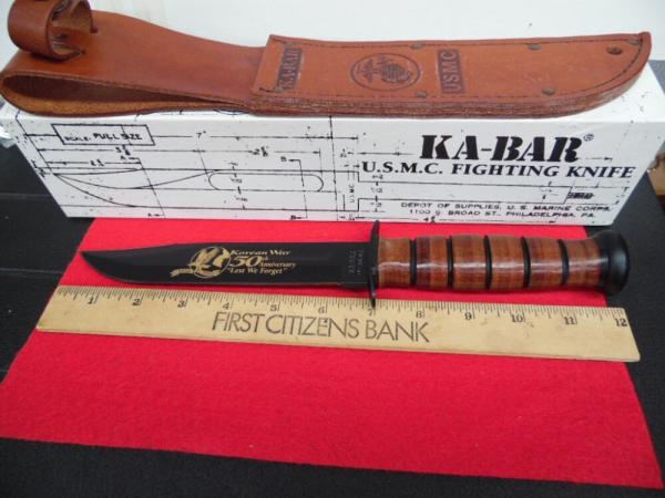 KABAR OLEAN NY USMC ANNIVERSARY KOREAN WAR 12" FIGHTING KNIFE LEATHER SHEATH IN BOX UNUSED NICE KABAR OLEAN NY USMC ANNIVERSARY KOREAN WAR 12" FIGHTING KNIFE LEATHER SHEATH IN BOX UNUSED NICE