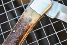 Parker Edwards Damascus Blade Buckshot Bone 5" Closed lock Back 1982-86 Used Tight Walks Talks Parker Edwards Damascus Blade Buckshot Bone 5" Closed lock Back 1982-86 Used Tight Walks Talks
