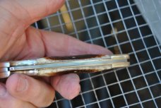 Parker Edwards Damascus Blade Buckshot Bone 5" Closed lock Back 1982-86 Used Tight Walks Talks Parker Edwards Damascus Blade Buckshot Bone 5" Closed lock Back 1982-86 Used Tight Walks Talks