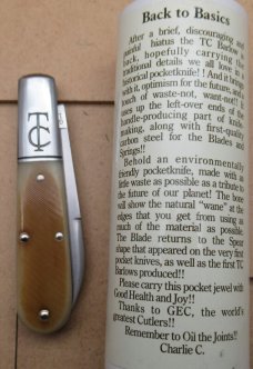 Great Eastern Cutlery, Sawyer, Back to Basics, Barlow knife, Charlie Campagna SFO  15212. .....(725)